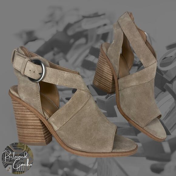 Marc Fisher LTD Taupe Vega Sandal - Size 6.5 - Women - Picture 1 of 14